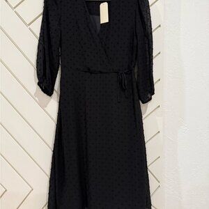 Monteau Black Long Sleeve Dress